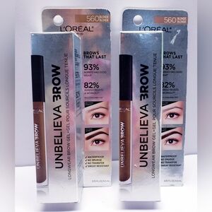 L’Oréal Unbelieva Brow Longwear Waterproof Tinted Brow Gel, 560 BLONDE (2 pack)